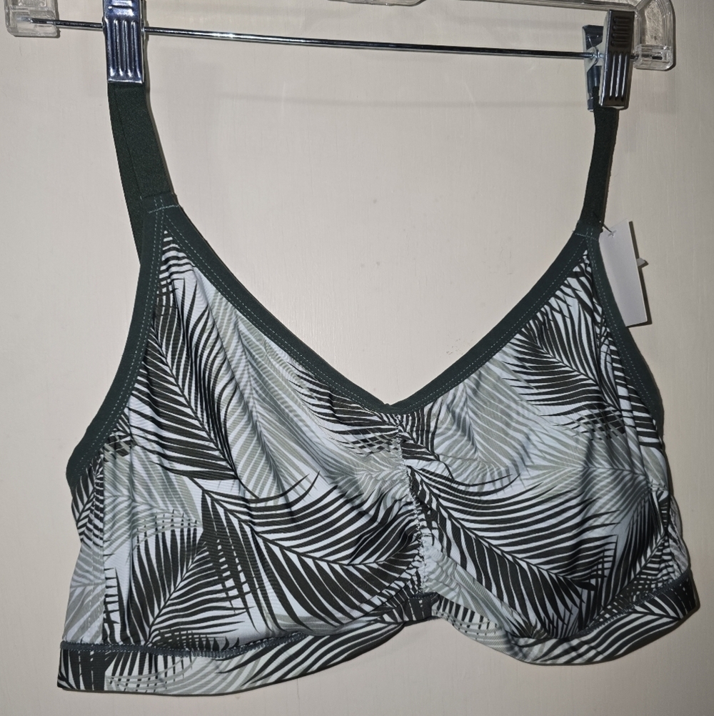 Kindly Leaf Print Bralette Wireless Padded Olive Green Bra XXXL 42DD NWT - Picture 7 of 9
